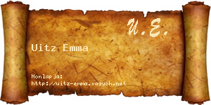 Uitz Emma névjegykártya